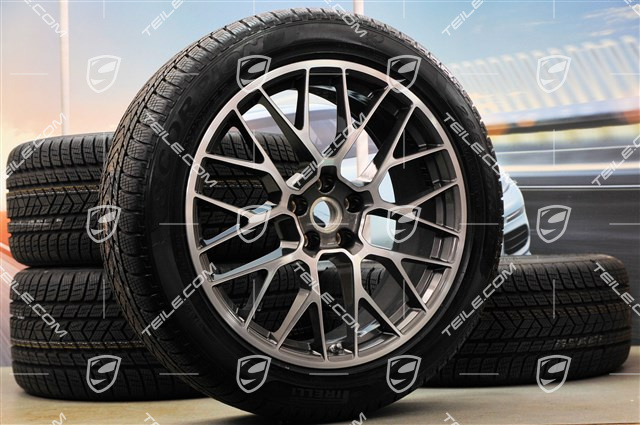 20" "RS Spyder Design" koła zimowe, komplet, felgi 9J x 20 ET26 + 10J x 20 ET19 + NOWE opony zimowe Pirelli Scorpion Winter 265/45 R 20 + 295/40 R 20, z czujnikami ciśnienia