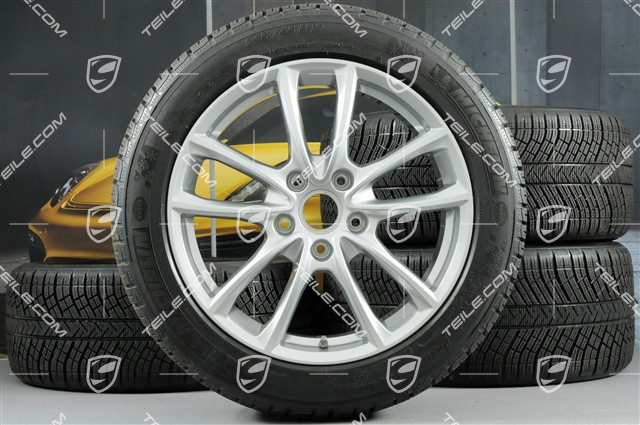 19" Winterräder Satz "Panamera S", Felgen 9J x 19 ET64 + 10,5 J x 19 ET62 + NEUE Michelin Pilot Alpin 4 Winterreifen 265/45 R19 + 295/40 R19