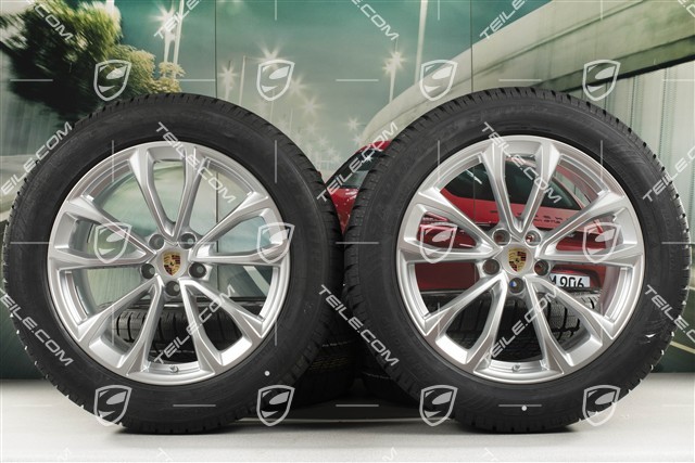 19" "Macan Design" Winterräder Satz, Felgen 8,5J x 19 ET21 + 9J x 19 ET21 + NEUE Dunlop SP Winter Sport 4D Winterreifen 235/55 R19 + 255/50 R19, mit RDK-Sensoren