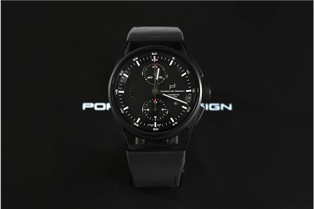 Porsche Design Sport Chrono Subsecond, 1919 Collection, Titanium + Fahrzeugleder, Durchmesser 42mm, in Schwarz