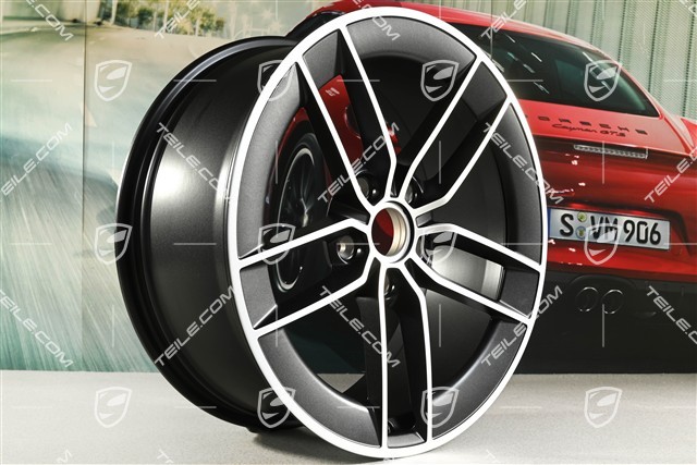 20"+21" Carrera Exclusive Design wheel rim set, rims 8.5J x 20 ET50 + 11.5J x 21 ET79, black satin matt