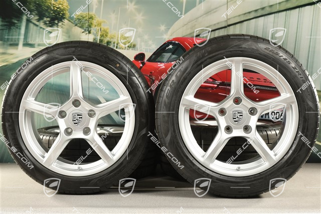 18" Boxster IV Sommerräder Satz, Felgen 8J x 18 ET57 + 9,5J x 18 ET49,  Pirelli P Zero Sommerreifen 235/45 R18 + 265/45 R18