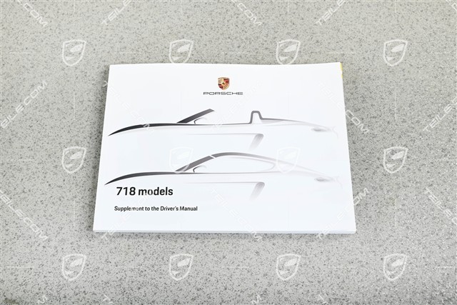 Porsche 718 Boxster/Cayman 982 – dodatek do instrukcji obsługi, język angielski