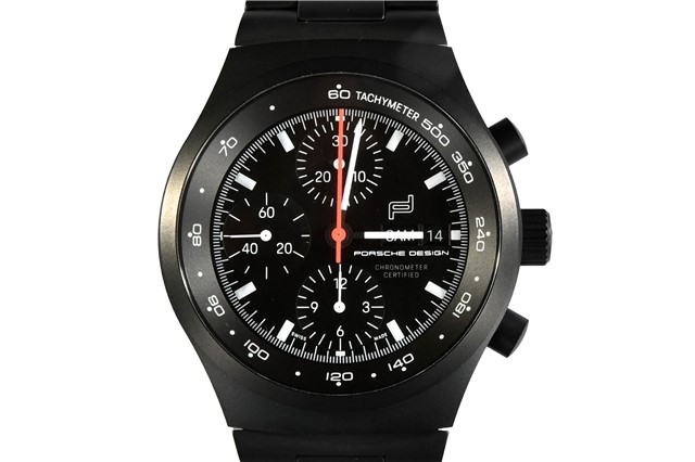 Zegarek Porsche Design The Chronograph 1 All Black, matowa czarna tarcza, Designer: profesor Ferdinand Alexander Porsche