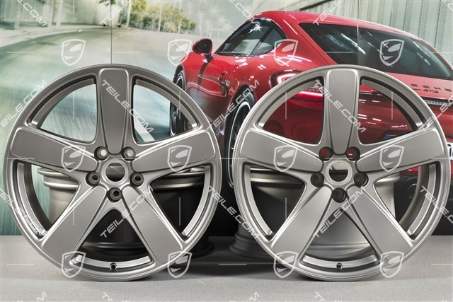 19" Komplet felg Macan SportClassic, 8J x 19 ET21 + 9J x 19 ET21, Platynowe półmat