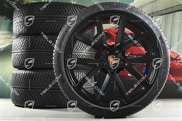 21-inch Panamera SportDesign Winter wheel set, wheel rims 9,5J x 21 ET71 + 10,5J x 21 ET71 + NEW Michelin Pilot Alpin 5 winter tyres 275/35 R21 + 315/30 R21, black satin matt