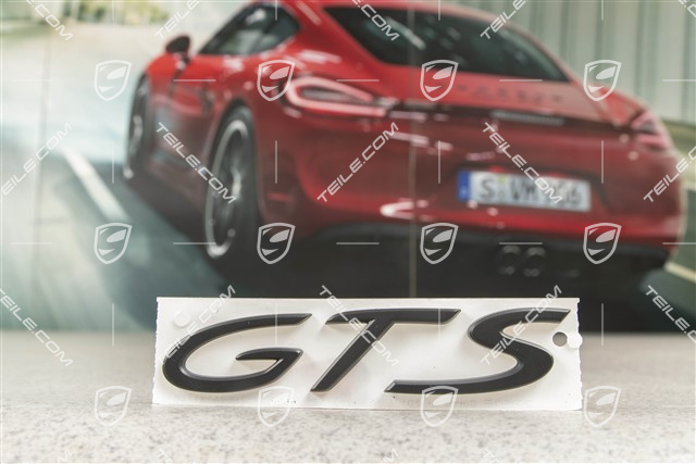 Schriftzug / Abzeichen / Emblem Aufkleber GTS, Schwarz-matt
