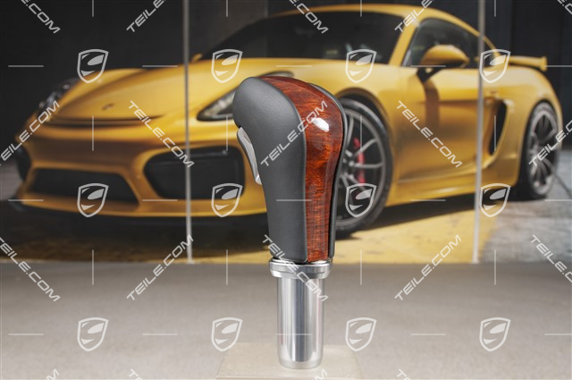 Schaltknopf, Mahagoni, Tiptronic, Leder, Schwarz