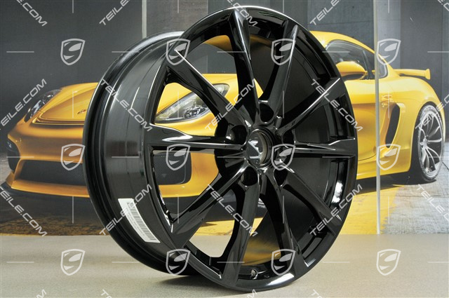 19" komplet felg Boxster S, 8J x 19 ET57 + 10J x 19 ET45, czarny wysoki połysk
