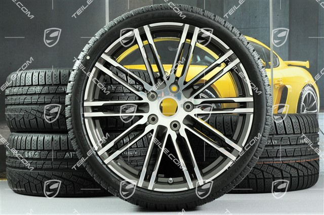20" Winterräder Satz "Turbo", Felgen 8,5J x 20 ET51 + 11J x 20 ET56 + Pirelli Winterreifen 245/35 R20 + 295/30 R20, mit RDK-Sensoren