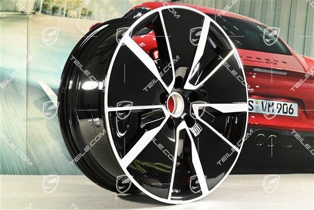21-inch Macan Turbo wheel rim set, 8,5J x 21 ET27 + 10,5J x 21 ET47, black high gloss