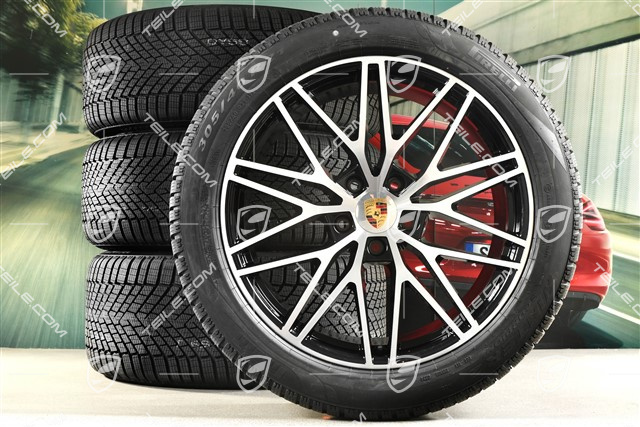 21-inch RS Spyder Design winter wheel set, rims 9,5J x 21 ET46 + 11,0J x 21 ET58 + Pirelli winter tyres 285/45 R21 + 305/40 R21, with TPMS, black high gloss