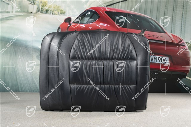 Back seat backrest, Draped leather, metropole blue, Coupe, L