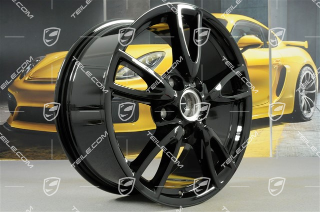 18-inch Carrera IV wheel set, 8J x 18 ET57 + 10,5J x 18 ET60, C2 / C2S, black high gloss