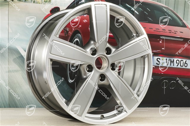 20" Komplet felg Cayenne Sport Classic Komfort, 9J x 20 ET50 + 10,5J x 20 ET64, platynowy srebrny