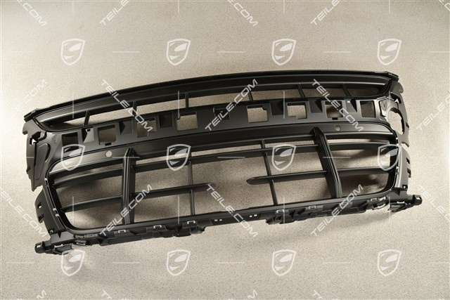 GTS / Turbo Sport design, Front bumper Grille, centre / middle , with ACC and Park Assist, Black matte