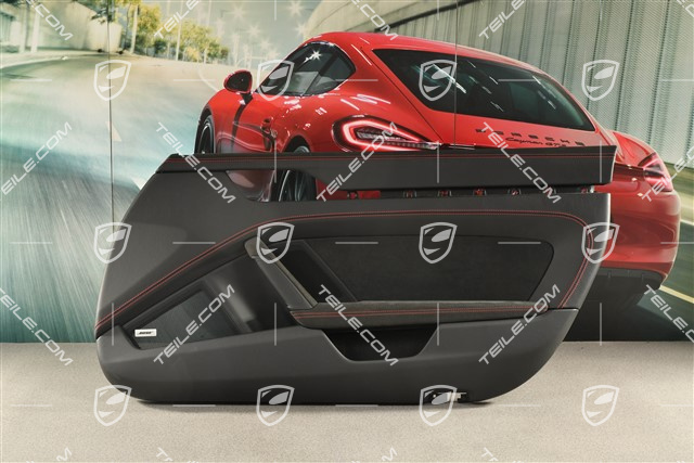 GT3, Türverkleidung, Leder / Alcantara, Schwarz / Indischrot Naht Faden, BOSE, R