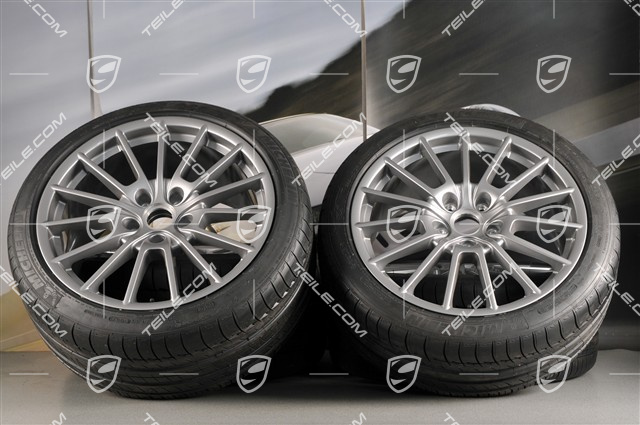 20" Panamera Sport Sommerräder Satz, 2 x 9,5J x 20 ET 65 + 2 x 11,5 J x 20 ET63 + NEUE Michelin Reifen 255/40 ZR20 + 295/35 ZR20
