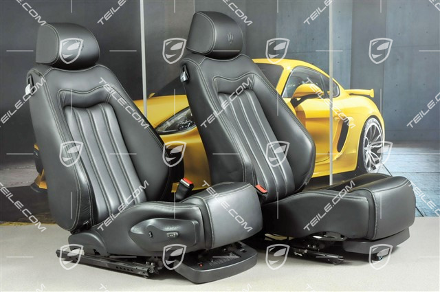 GranTurismo, Fotele, regulowane elektrycznie, skóra, Czarne, komplet (L+R)