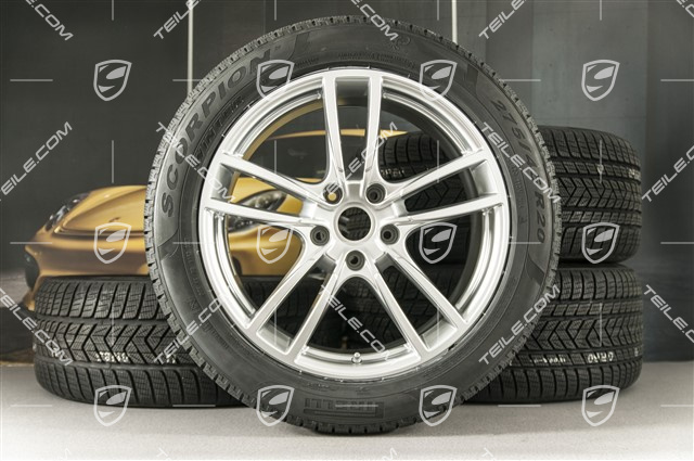 20" Cayenne COUPE Sport Winterräder Satz, Felgen 9J x 20 ET50 + 10,5J x 20 ET55 + NEUE Pirelli Winterreifen 275/45 R20 + 305/40 R20, mit RDK-Sensoren