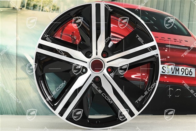 22" felgi Macan Exclusive Design, komplet, 9J x 22 ET29 + 11J x 22 ET47, czarny wysoki połysk