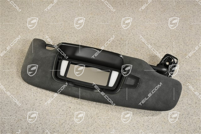 Coupe, Blenda przeciwsłoneczna, z lusterkiem, Alcantara, Czarna, R