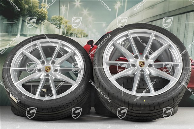 20"+21" koła letnie, komplet Carrera S, felgi 8,5J x 20 ET53 + 11,5J x 21 ET67 + NOWE opony letnie 245/35 R20 + 305/30 R21, z czujnikami ciśnienia