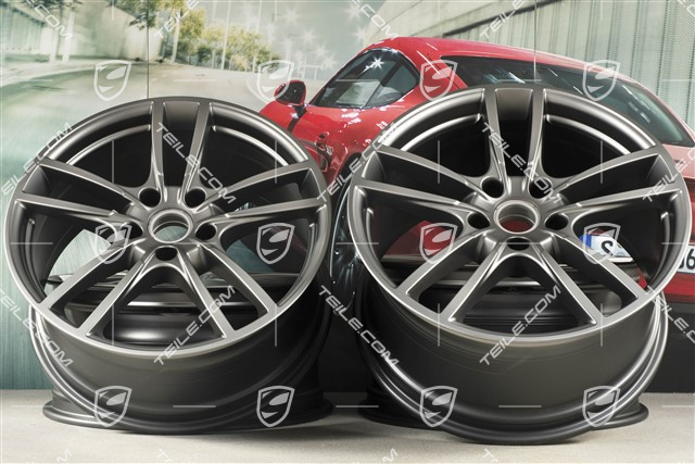 20" komplet felg Cayenne COUPE Sport, 10,5J x 20 ET55 + 9J x 20 ET50, kolor platynowy satynya