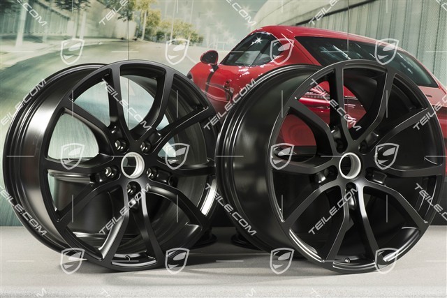 21" Felgensatz Cayenne Exclusive Design, 11J x 21 ET49 + 9,5J x 21 ET46, für den Cayenne Coupé, schwarz seidenmatt