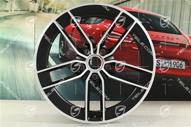 20"+21" Carrera Exclusive Design wheel rim set, rims 8.5J x 20 ET50 + 11.5J x 21 ET79, black satin matt