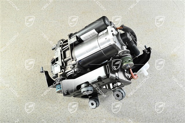 Kompresor z częścią mocującą, zawieszenie pneumatyczne