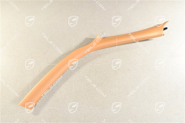 Tapicerka słupka A, Coupe, Skóropodobna, beżowa, L