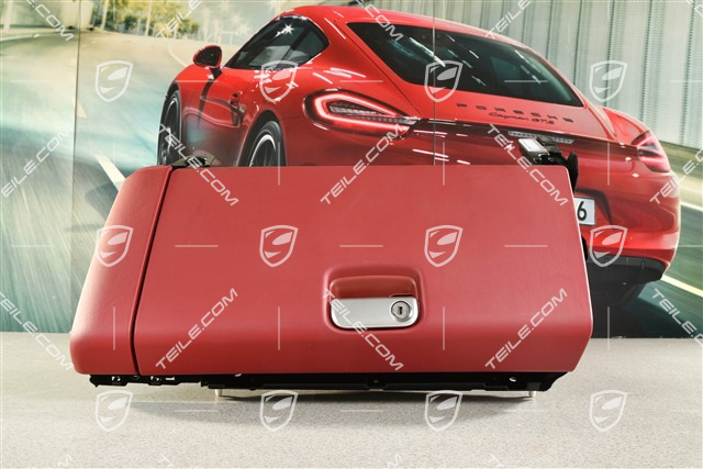 Handschuhkasten komplett, Leder, Bordeauxrot, LHD