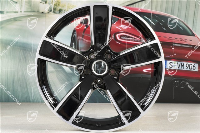 22" Cayenne Coupé komplet felg Sport Classic, felgi 10J x 22 ET48 + 11,5J x 22 ET52, czarny wysoki połysk