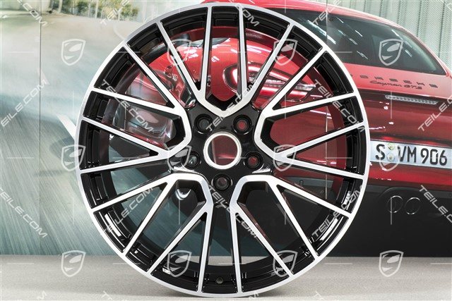 21" Komplet felg Cayenne RS Spyder, 11J x 21 ET49 + 9,5J x 21 ET46, do Cayenne Coupé, czarny wysoki połysk