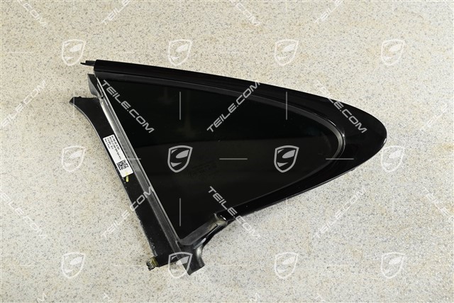 Seitenscheibe, hinten, Wärmeschutzglas Grün, Getönt, Zierleiste Schwarz glänzend, L