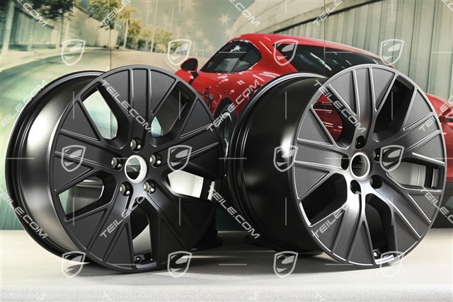 20" Felgensatz Turbo Aero, 9J x 20 ET54 + 11J x 20 ET60, in Schwarz Seidenmatt