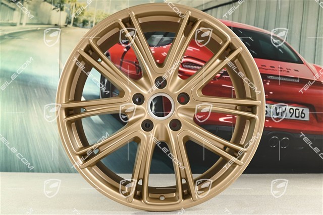 21-inch wheel rim set Panamera Exclusive, 9,5J x 21 ET71 + 11,5J x 21 ET69, Aurum