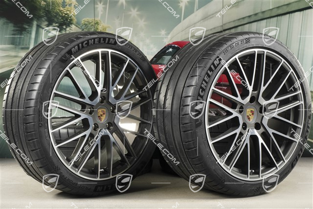 21-inch Turbo V summer wheel set, wheel rims 9,5J x 21 ET71 + 11,5J x 21 ET69 + Michelin summer tyres 275/35 R21 + 315/30 R21, with TPMS
