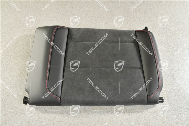 Cabrio / Targa, Notsitzrückenlehne / Rücksitz / Rückenlehne, Hinten, Leder / Alcantara, Schwarz mit Karminrot Naht Faden, GTS, L