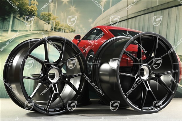 20"+21" GT3 Felgen Satz, 9,5J x 20 ET46 + 12J x 21 ET45, schwarz seidenmatt