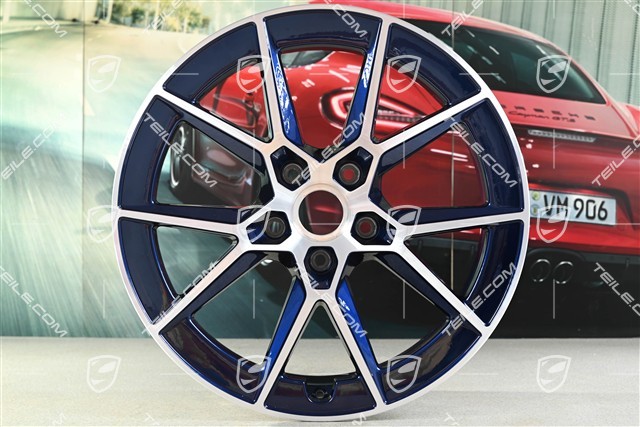 20+21" Carrera S komplet felg, 8,5J x20 ET50 + 11,5J x 21 ET79, niebieski - Enzian Blue