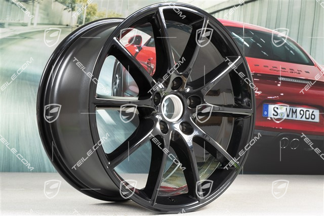 20" komplet felg Cayenne Design, 10,5J x 20 ET64 + 9J x 20 ET50, czarny wysoki połysk