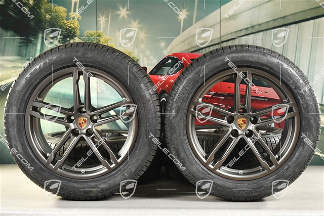 19-inch "Macan Turbo" winter wheels set, rims 8J x 19 ET21 + 9J x 19 ET21, Pirelli winter tyres 235/55 R 19 + 255/50 R 19, with TPMS, platinum satin-matt