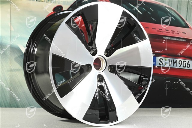 20" Macan Felge, 10J x 20 ET49, schwarz hochglanz