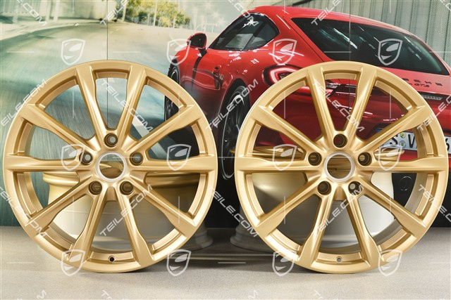 19" Boxster S Felgensatz, 8J x 19 ET57 + 10J x 19 ET45, aurum seidenmatt