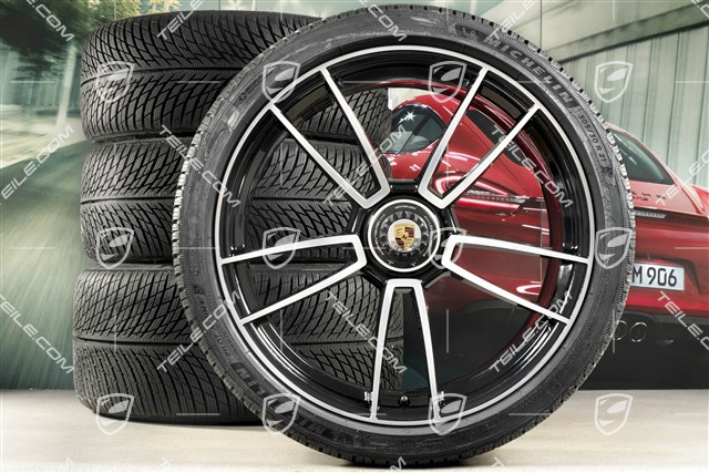 20"+21" koła zimowe Turbo S, komplet, felgi montowane centralnie 8,5J x 20 ET40 + 11J x 21 ET66 + opony zimowe Michelin 245/35 R20 + 305/30 R21