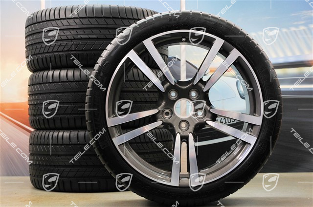 21-inch Turbo II summer wheel set, 4 wheels 10J x 21 ET 50 + 4 tyres 295/35 R 21 107Y XL, with TPMS