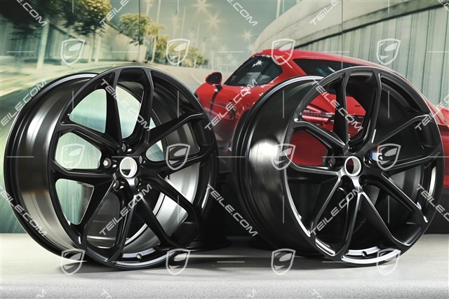 21" GT Design Felgensatz, 9,5J x 21 ET27 + 10J x 21 ET19, schwarz seidenmatt