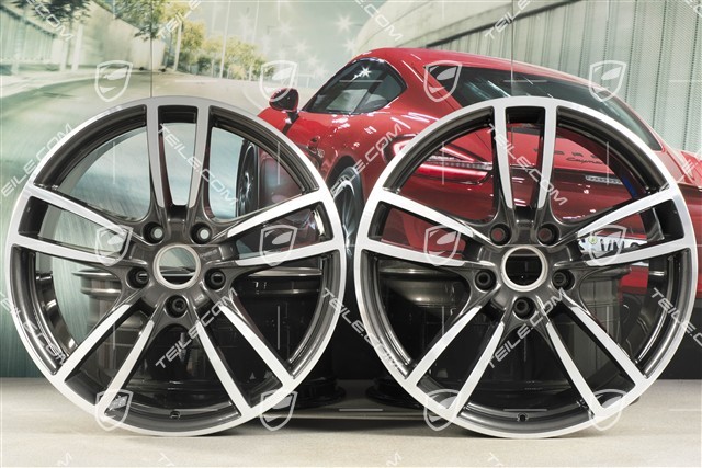 20" Cayenne Sport Felgensatz, 10,5J x 20 ET55 + 9J x 20 ET50, Titan